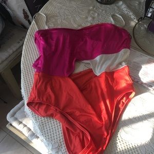 New One Piece Swimsuit Shade ShoreTarget Brand Cut Open Pink Orange  Size XL